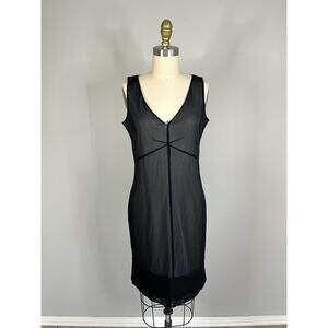 Vintage 90s Y2K Black Sheer Mesh Sheath Dress‎ 4 6 Small Express Whimsigoth Vamp